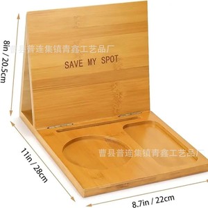 Support de bureau en bois pour livres avec plateau pour tasses et porte-verres, idéal pour la lecture et les pauses-café - Product Image 4