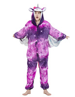 Combinaison unisexe pour adulte ZN, pyjama en une pièce, licorne, vêtements de nuit, pyjama de Noël pour adultes avec des ailes