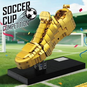 Adorno Creativo del Premio Bota de Oro del <span class=keywords><strong>Campeonato</strong></span> <span class=keywords><strong>Mundial</strong></span> de Fútbol, Modelo de Bloques de Construcción de la Copa Hércules, Set de Juguetes de Fútbol para Regalo - Product Image 2