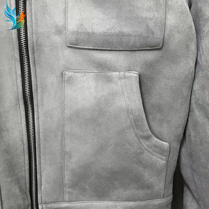 Giacca di pelle scamosciata da uomo con cerniera spessa personalizzata Multi-tasca per l'inverno - Product Image 6