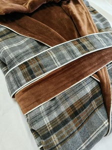 <span class=keywords><strong>Peignoir</strong></span> confortable de <span class=keywords><strong>grande</strong></span> <span class=keywords><strong>taille</strong></span> en microfibre respirante à carreaux, double couche, manches longues, pour <span class=keywords><strong>homme</strong></span> - Product Image 5