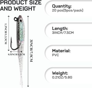 Señuelo de pesca blando de 15 cm y 30 g para lubina y lucio, cebo artificial tipo eel con cabeza de jig de plomo para carpa - Product Image 3