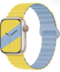 Bracelet de montre en silicone double couleur pour Apple Watch 6 7 <span class=keywords><strong>8</strong></span> 9 10 Bracelet de montre magnétique coloré pour iWatch - Product Image 6