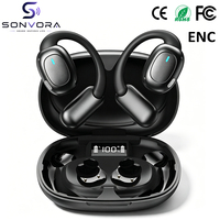 Auriculares Inalámbricos I51 Personalizables de Diseño Abierto, Auriculares Deportivos con Gancho Ajustable, Resistentes al Agua IPX5 con Reducción de Ruido ENC
