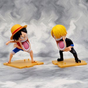 One Piecesd Funny Pose Luffy Zoro Sanji Anime Action Figures Desktop Decor Mini Statues Modèle à collectionner pour les fans - Product Image 3