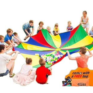 Bambini in poliestere <span class=keywords><strong>arcobaleno</strong></span> paracadute giocattolo <span class=keywords><strong>tenda</strong></span> per la ginnastica gioco cooperativo e attività di parco giochi all'aperto - Product Image 6