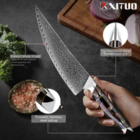 Couteau Santoku tranchant rasoir japon damas couteau de Chef en acier inoxydable mode couteau occidental manche ergonomique en résine de cuivre platine