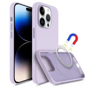 WOWCASE 2024 funda de silicona con funda magnética para iPhone 14 pro 15 Plus 15 pro Max funda a prueba de golpes para teléfono móvil