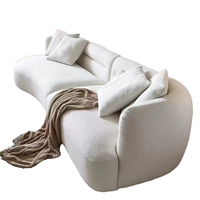 YUMU Modernes Italienisches Minimalistisches Ecksofa-Set Luxuriöses Mondbogen-Konvertierbares Stoffsofa mit 3-Jahres-Garantie für Wohnzimmerdekoration