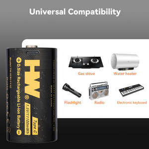 高容量D尺寸锂离子电池1.5伏恒压11100mWh，带直接usb-c充电 - Product Image 5