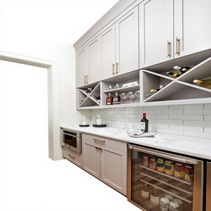 Juego de Gabinetes de Cocina Pintados de Diseño Moderno y Alta Calidad Personalizados con Isla y Fregadero para Centros Comerciales y Restaurantes - Product Image 1