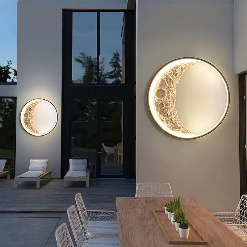 Современная светодиодная настенная лампа в форме Луны, креативный коридор, настенные аксессуары, освещение для гостиной, спальни, фон, декоративная лампа