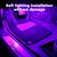 KEBOSIED Lumières LED d'ambiance pour l'intérieur de la voiture, capteur de lumière, éclairage sous les pieds, éclairage décoratif USB pour véhicule