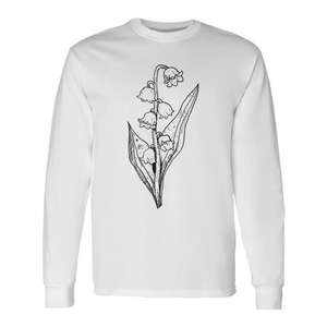 Lily Of The Valley Illustration Long Sleeve <b>T</b>-<b>Shirt</b> Wildflower <b>Garden</b> Flower Design - Product Image 1