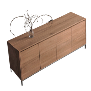 Aparador Minimalista de Madera de Teca Africana para Sala de Estar con 5+ Cajones y Compartimentos, Mueble Ahorrador de Espacio para Apartamentos y Hoteles - Product Image 1