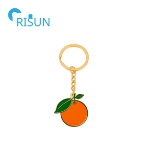 Porte-clés personnalisé en métal émail mignon dessin animé agrumes porte-clés pendentif Llavero <span class=keywords><strong>mandarine</strong></span> porte-clés personnalisé clémentine <span class=keywords><strong>orange</strong></span> - Product Image 2