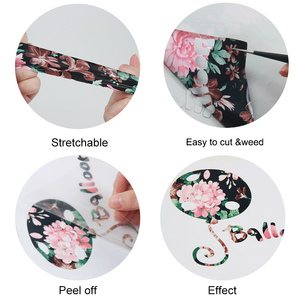 Qingyi al por mayor nuevo diseño 60 <span class=keywords><strong>cm</strong></span> * <span class=keywords><strong>50</strong></span> m 3d patrón de flores camuflaje ropa de transferencia de calor vinilo rollo camiseta - Product Image 2