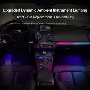 Kit de iluminación ambiental rítmica para Audi A3 S3 2013 2018, 32 colores, control de zona dual, sincronización con la música, lámpara decorativa interior - Product Image 3