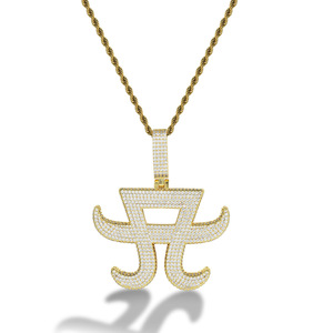 Ayumi Hamasaki Style Zircon Pendant A Logo Full Diamond Hip Hop Necklace Men's Everyday Wear - Product Image 1