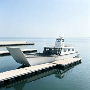 Barca da Sbarco in Alluminio Interamente Saldata da 15m, Capacità di Carico 20 Tonnellate, Doppi Motori Diesel Fuoribordo da 200HP per Lavori Marini - Product Image 1