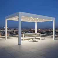 Pergola en aluminium modulaire Easy-Expand avec sections de cadre et panneaux à lames orientables, écologique, pour jardin, adaptée aux besoins saisonniers en extérieur
