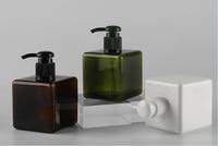 Distributeur d'échantillons de shampooing de presse de bouteille de pompe de lotion corporelle carrée en plastique de luxe de 250ml avec la bouteille de pompe de lotion de luxe