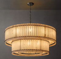 Lustre suspendu rond en albâtre et laiton pour plafond haut, salon, 2 niveaux, artisanal, éclairage OEM