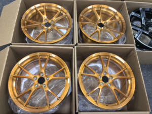 Coche de carreras rojo de bronce cepillado, rueda forjada de 10 diez radios para Ford <span class=keywords><strong>Shelby</strong></span> Mustang Gt Gt350 Gt500 S550 S197 para Chevy <span class=keywords><strong>Corvette</strong></span> C7 Z06 - Product Image 4