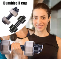 Bouteille d'eau de sport en plastique coloré sans BPA, grande capacité 2,2 L, forme haltère, portable, écologique, pour la gym