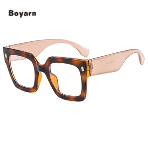 Boyarn Tendance Fleur En <span class=keywords><strong>Plastique</strong></span> Lunettes Cadres Pour Femmes Carré Anti Lumière Bleue Lunettes Oversize Optique Lunettes Usine - Product Image 3