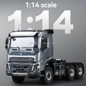 DoubleE 2017 Wolwo con licencia 1/14 FMX 6X6 Tractor modelo de simulación 2,4G RC modelo de camión de transporte con luces y sonidos - Product Image 3