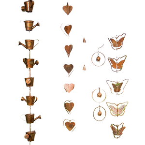 Cadena de Lluvia Decorativa de Metal con Diseño Art Deco de Animales, Acabado Brillante Resistente a la Intemperie, Campanas, Tetera, Decoración de Jardín, Colgante - Product Image 2