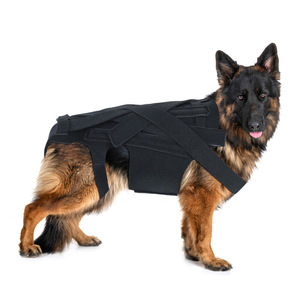 Gilet de soutien dorsal pour chien noir réglable orthopédique pour soulager la douleur canine et protéger des blessures - Product Image 1