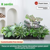 Panneau mural de verdure artificielle réaliste en plastique pour décoration extérieure personnalisée de balcon et aménagement paysager floral de mariage