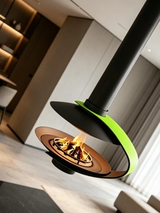 Estufa de Leña Colgante de Bajo Consumo Energético, <span class=keywords><strong>Chimenea</strong></span> de Gas de 800 mm, <span class=keywords><strong>Chimenea</strong></span> Colgante para Interiores, Sala de Estar, Montaje en Techo - Product Image 5