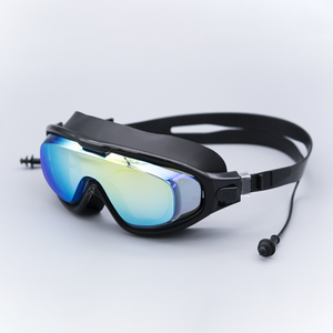 Occhiali da <span class=keywords><strong>nuoto</strong></span> per adulti impermeabili a forma larga UV a prova di nebbia da <span class=keywords><strong>nuoto</strong></span> occhiali da allenamento per uomini e donne di nuovo Design con tappi per le orecchie - Product Image 1