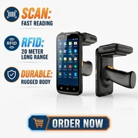 Ordinateur de poche PDA, PDA industriel avec RFID UHF, IP65, 4G, WiFi, lecteur de codes-barres 1D/2D/QR, gestion des stocks et de la logistique en entrepôt