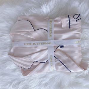 Conjunto de Pijama de Tres Piezas de Seda Helada Transpirable Estilo <span class=keywords><strong>Victoria</strong></span>'s <span class=keywords><strong>Secret</strong></span> para Mujer, de Manga Corta y Cuello Vuelto, para Verano - Product Image 2