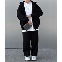 2025 nouveau survêtement Streetwear pour femmes sweat à capuche et pantalon de survêtement de couleur unie ensemble en tissu éponge technique de lavage à l'acide approvisionnement ODM
