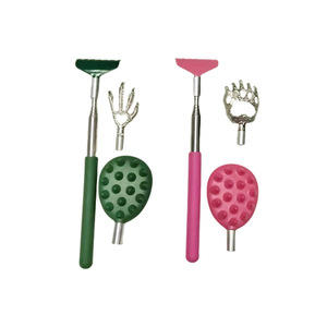 Stainless Steel Extendable <b>Back</b> <b>Scratcher</b> 4 In 1 Set For Neck Relief Portable Handheld Massager Tool For Seniors Home Use - Product Image 1
