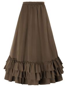 Falda Steampunk gótica para mujer de Scarlet Darkness, falda victoriana de alto-bajo, falda gótica, traje renacentista - Product Image 3