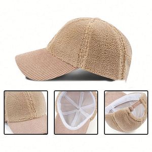2024 New Korean Version Furry Simple Baseball <b>Cap</b> <b>Women</b> Winter Hat Casual Warm Corduroy Baseball <b>Cap</b> - Product Image 3