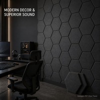 Panneau diffuseur acoustique hexagonal CHIHENG en feutre PET, matériau insonorisant pour la décoration de salles de cinéma maison haut de gamme et d'écoute Hi-Fi