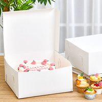 Boîte à pâtisserie en carton blanc sur mesure de qualité supérieure, boîte en papier blanc de qualité alimentaire pour l'emballage du pain, des biscuits et des pâtisseries