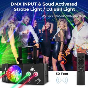New 4 trong 1 RGBW Disco đèn laser DMX512 âm thanh kích hoạt Led Sân Khấu nhấp nháy đèn cho các bên chuyên nghiệp DJ thiết bị - Product Image 2