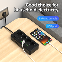 Multiprise industrielle VINISEM 4AC EU avec ports USB-A/USB-C, 3 ports USB-A + 3 ports USB-C, câble de 2 m, courant nominal de 10 A, pour hôpital