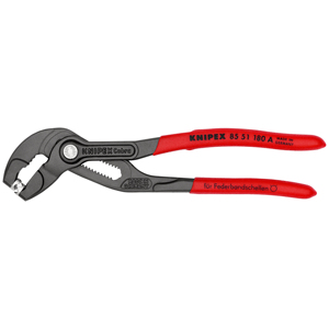KNIPEX 85 51 180 A SB Spring <b>Hose</b> Pliers With non-slip plastic coating, grey atramentized 180 mm - Product Image 1