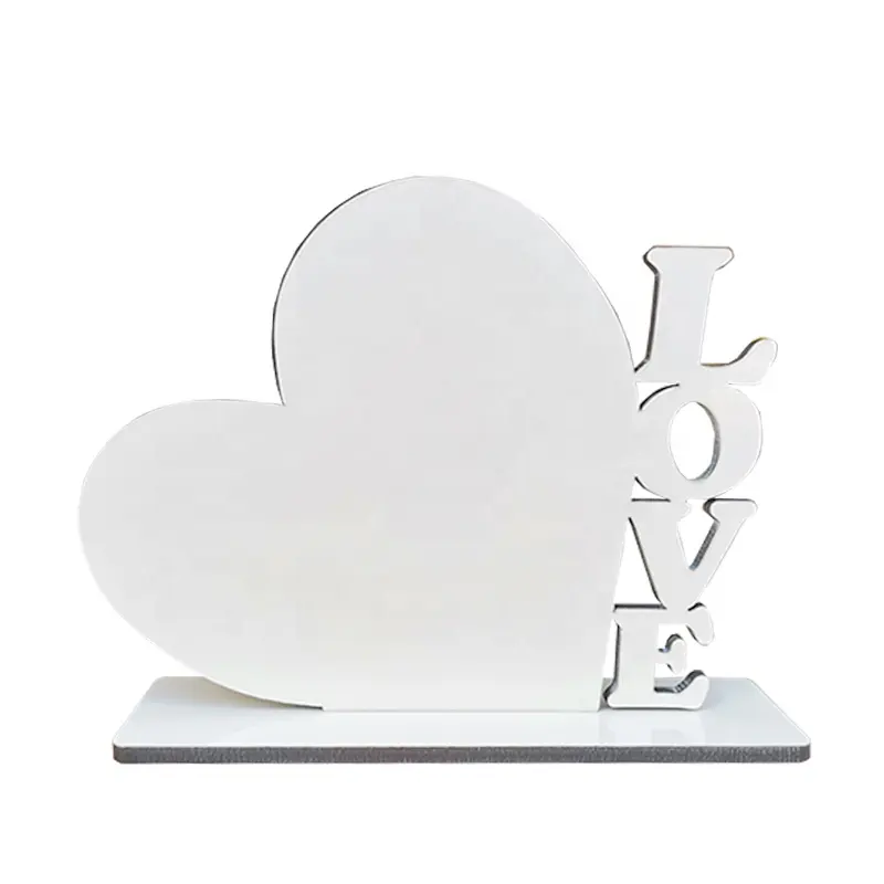 แผ่นป้ายเดสก์ท็อป DIY พิมพ์ได้,แผ่นโลหะรูปหัวใจรักเปล่าซับลิเมชันเพื่อแสดงความรัก