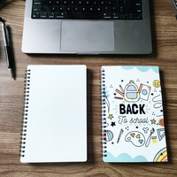 Qualisub Nouveauté Bloc-notes A5 avec couverture en PET, spirales, bloc-notes vierge pour sublimation avec bloc-notes adhésifs colorés