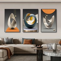 Impressions sur Toile Modernes Géométriques de Luxe Abstraites pour Salon Chambre, Tableau Mural avec Cadre en Alliage, Décoration Murale Moderne